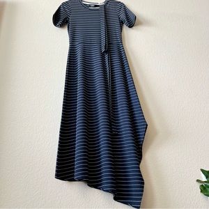 NWOT Club Monaco navy maxi dress w asymmetrical hem